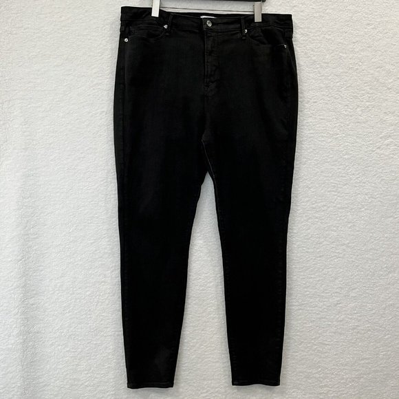 Good American Good Legs Women's Size 22 Black High Rise Shine Coated Jeans $170 - Picture 3 of 14